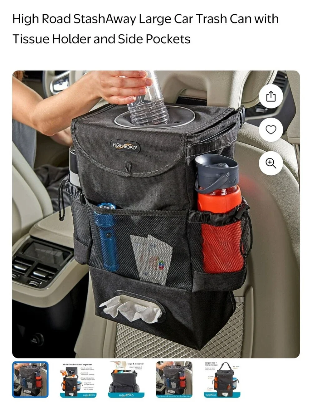 High Road StashAway Seatback Trash Station Car Organizer